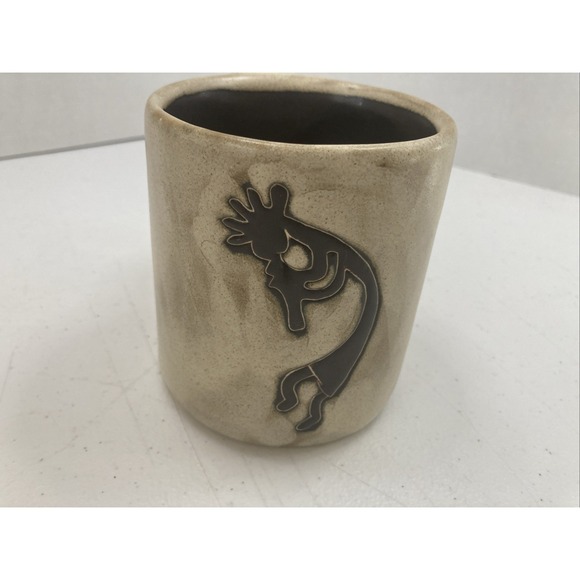 Vtg Large Coffee Mug Pottery Kokopelli Mug Signed Designs By Maya - Picture 5 of 9